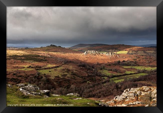 Dramatic Dartmoor View Framed Print by Bruce Little