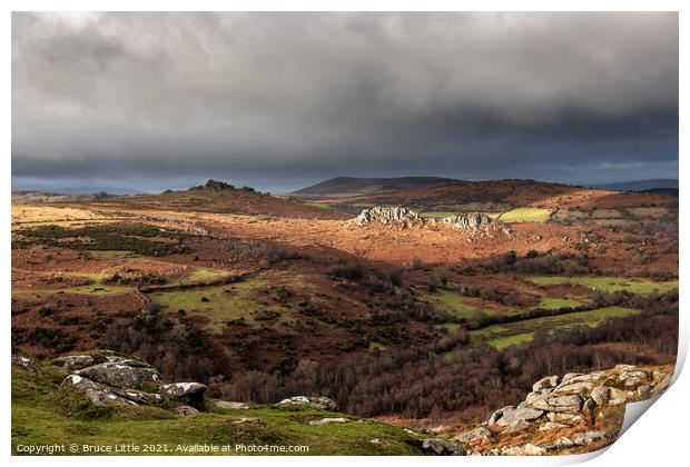Dramatic Dartmoor View Print by Bruce Little