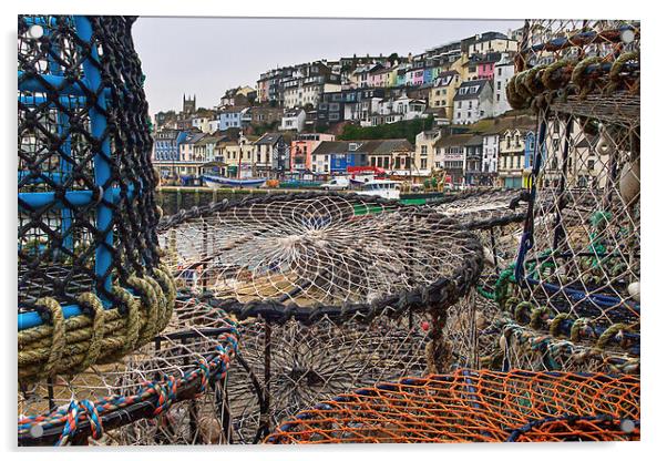 Brixham Lobster Pots Acrylic by kevin wise