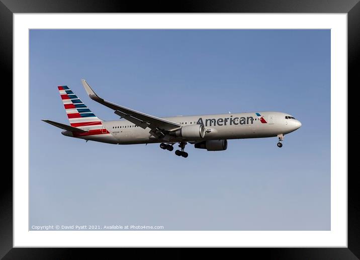 American Airlines Boeing 767 Framed Mounted Print by David Pyatt