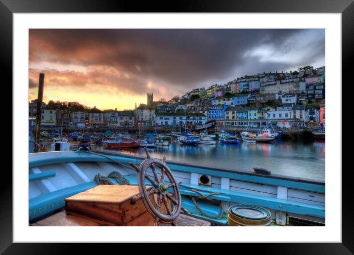 Sunset over Brixham Framed Mounted Print by kevin wise