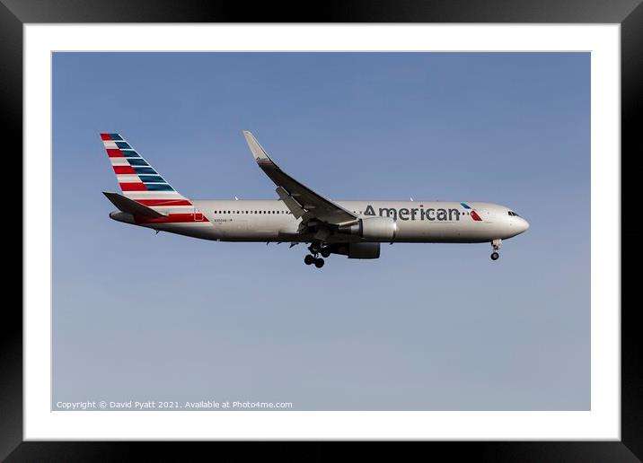 American Airlines Boeing 767-323 Framed Mounted Print by David Pyatt