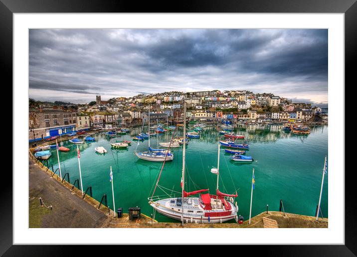 Colours of Brixham Framed Mounted Print by kevin wise