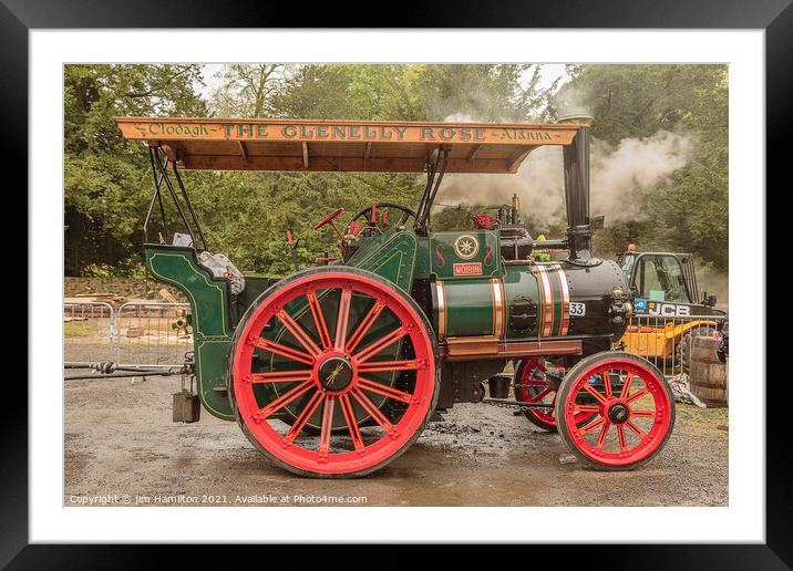 Traction Engine in steam Framed Mounted Print by jim Hamilton