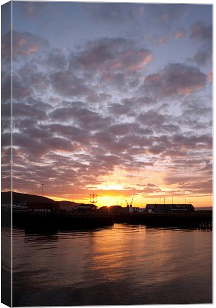 Swansea Docks at Sunrise Canvas Print by Dan Davidson