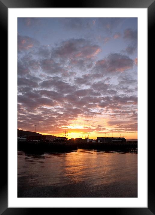 Swansea Docks at Sunrise Framed Mounted Print by Dan Davidson