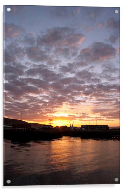 Swansea Docks at Sunrise Acrylic by Dan Davidson