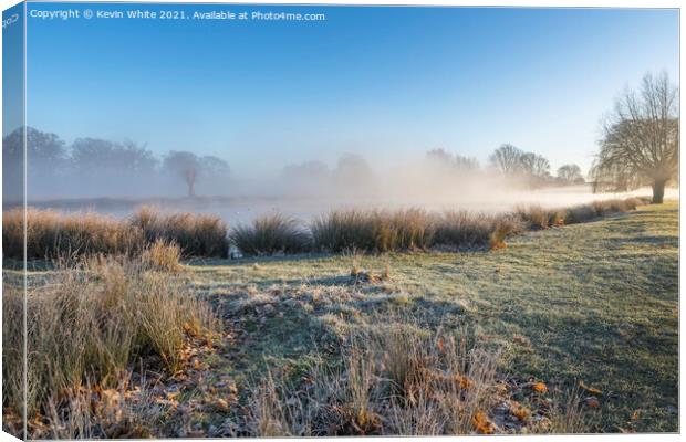 Sun mist and frost Canvas Print by Kevin White