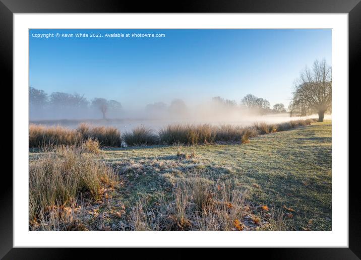 Sun mist and frost Framed Mounted Print by Kevin White