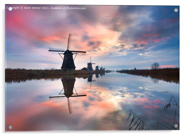 Kinderdijk Sunrise Acrylic by Kevin Winter