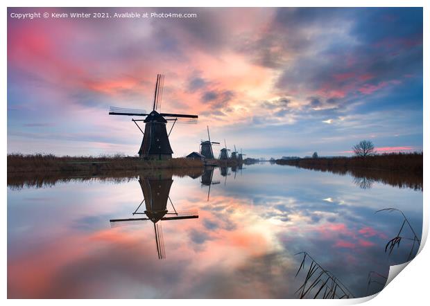 Kinderdijk Sunrise Print by Kevin Winter