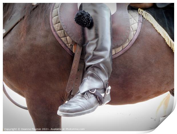  Horseman Detail in Menorca Print by Deanne Flouton