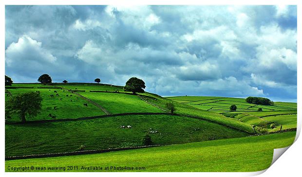 Derbyshire hills Print by Sean Wareing
