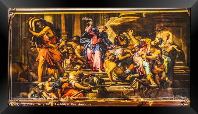 Christ Money Changers Temple Church San Roch San Rocco Venice It Framed Print by William Perry