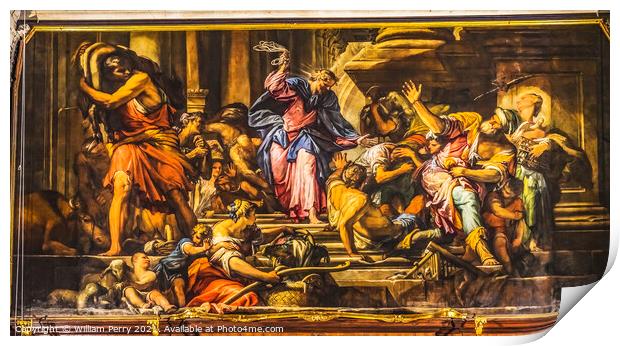 Christ Money Changers Temple Church San Roch San Rocco Venice It Print by William Perry