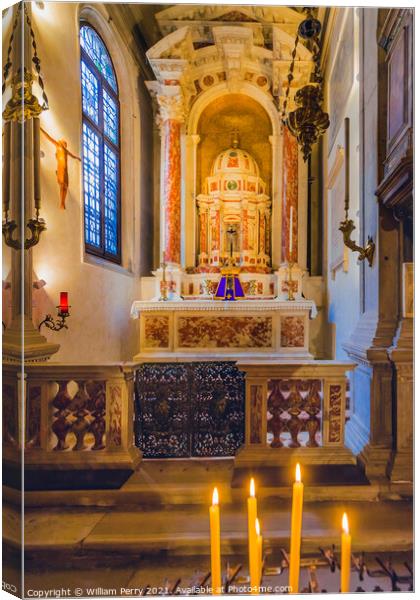 Small Shrine Church of San Roch San Rocco Venice Italy  Canvas Print by William Perry