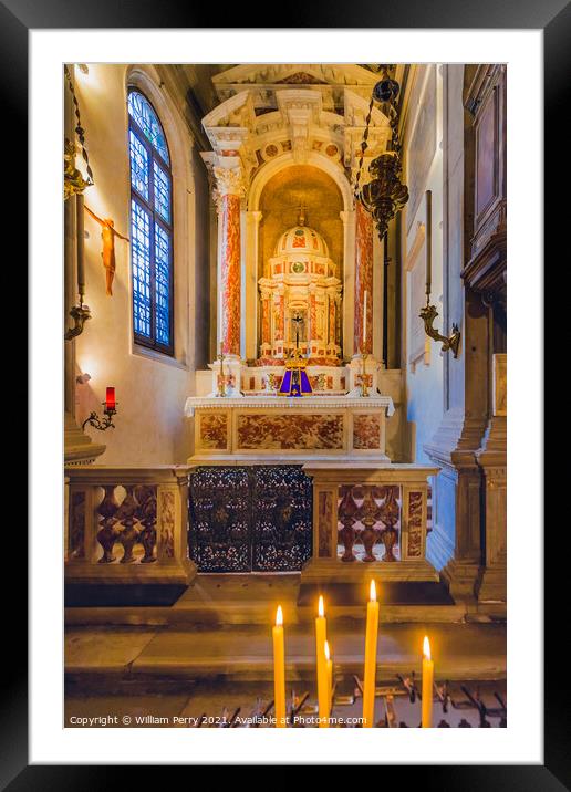 Small Shrine Church of San Roch San Rocco Venice Italy  Framed Mounted Print by William Perry