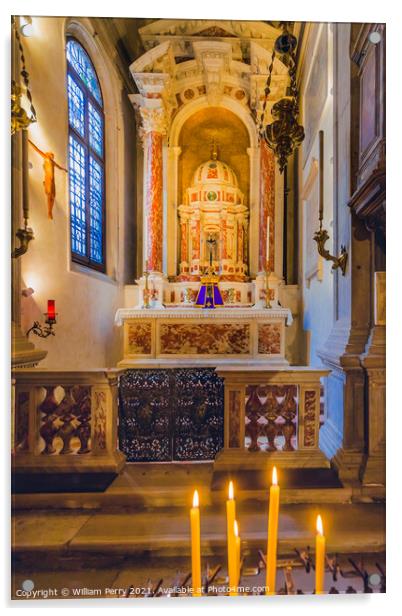 Small Shrine Church of San Roch San Rocco Venice Italy  Acrylic by William Perry