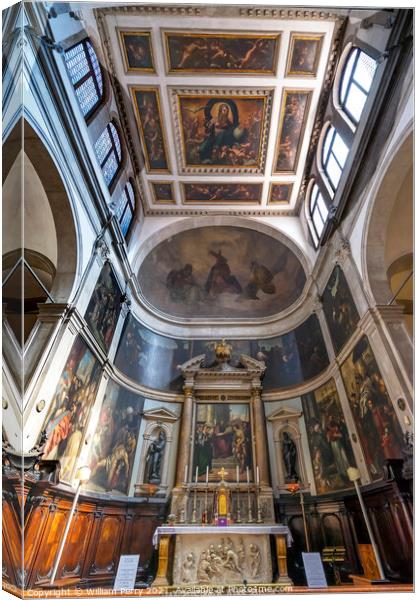 Church of San Giovanni Grisostomo Venice Italy  Canvas Print by William Perry
