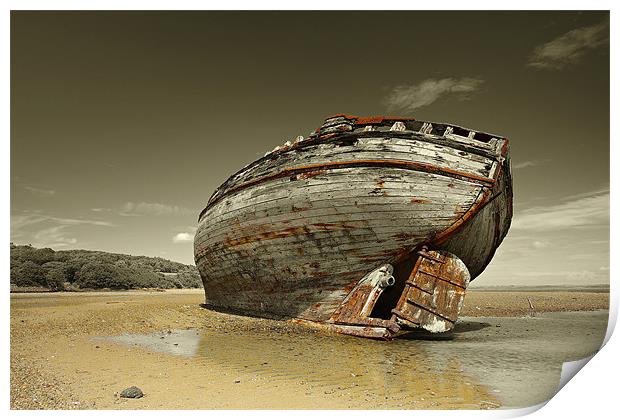 Dulas Bay shipwreck Print by R K Photography