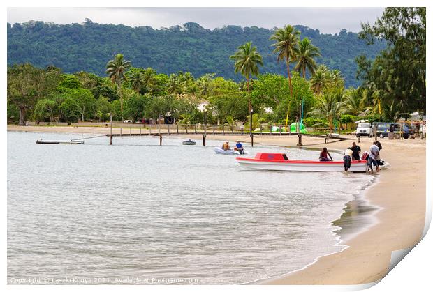 Water taxi - Port Vila Print by Laszlo Konya