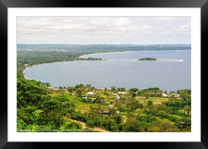 View from the Summit Gardens - Port Vila Framed Mounted Print by Laszlo Konya