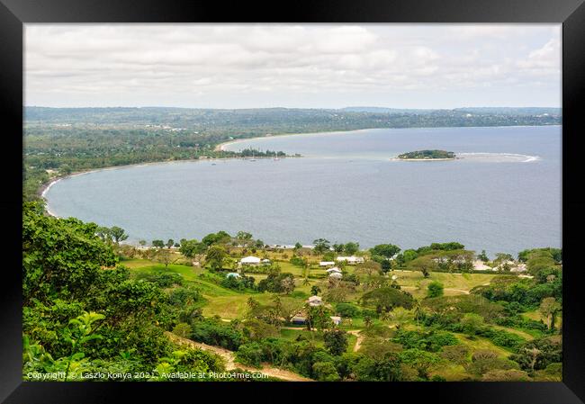 View from the Summit Gardens - Port Vila Framed Print by Laszlo Konya