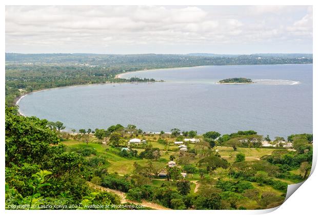 View from the Summit Gardens - Port Vila Print by Laszlo Konya
