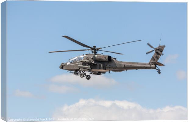 Boeing Apache Attack Helicopter Canvas Print by Steve de Roeck