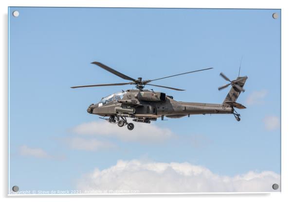 Boeing Apache Attack Helicopter Acrylic by Steve de Roeck