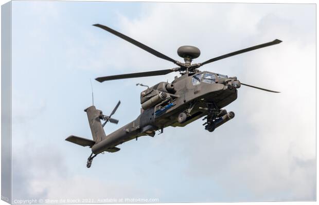 Boeing Apache Attack Helicopter Canvas Print by Steve de Roeck