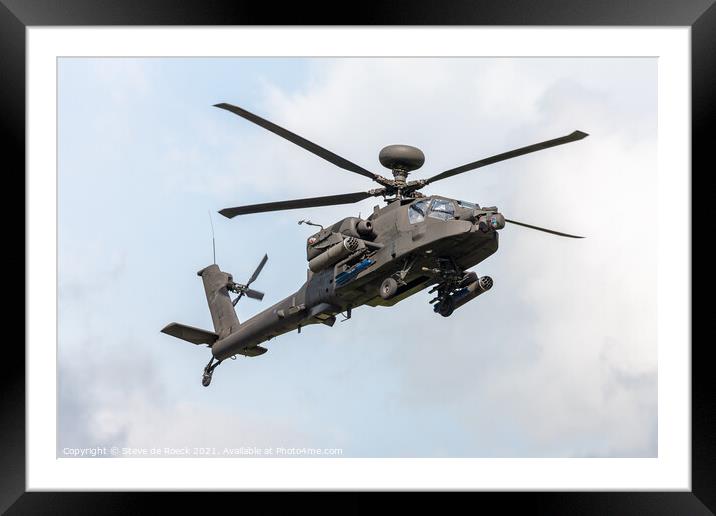 Boeing Apache Attack Helicopter Framed Mounted Print by Steve de Roeck