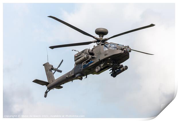 Boeing Apache Attack Helicopter Print by Steve de Roeck