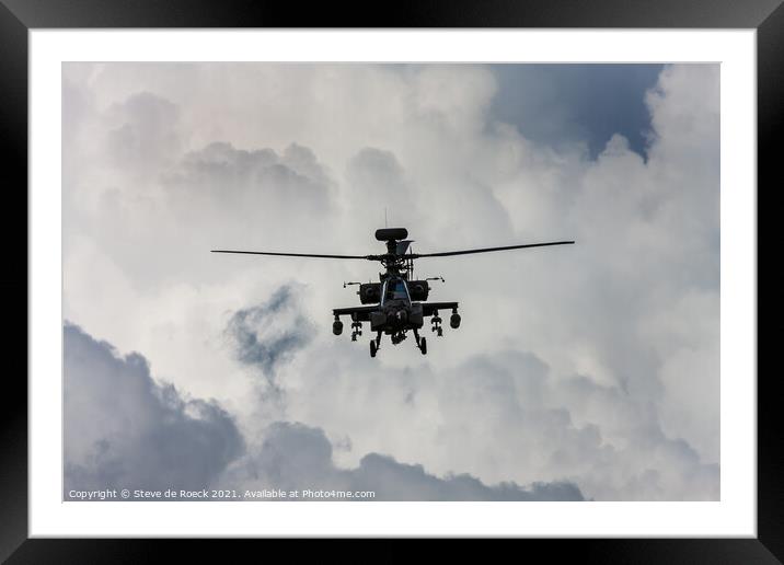 Boeing Apache Attack Helicopter Framed Mounted Print by Steve de Roeck