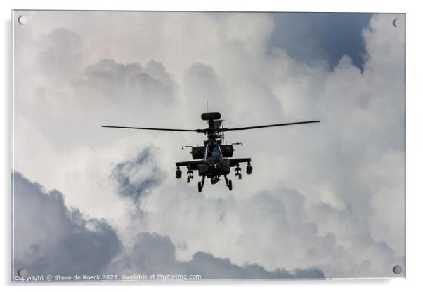 Boeing Apache Attack Helicopter Acrylic by Steve de Roeck