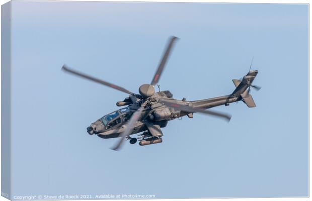 Boeing Apache Attack Helicopter Canvas Print by Steve de Roeck