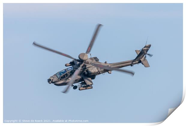 Boeing Apache Attack Helicopter Print by Steve de Roeck