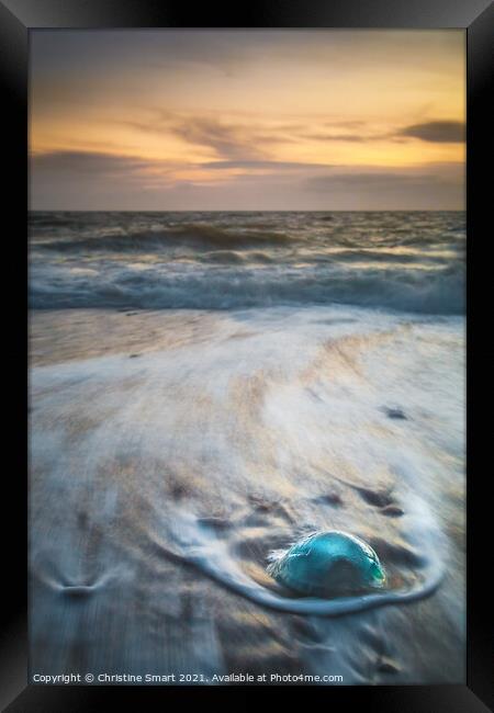 Jellyfish on Llanddwyn Beach - Sunset Seascape Anglesey North Wales Coast Framed Print by Christine Smart