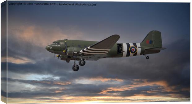 Douglas C-47 Dakota Canvas Print by Alan Tunnicliffe