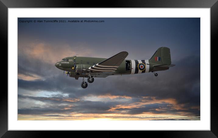Douglas C-47 Dakota Framed Mounted Print by Alan Tunnicliffe