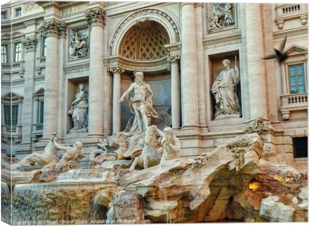 Trevi Fountain in Rome Canvas Print by Stuart Chard
