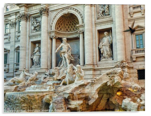 Trevi Fountain in Rome Acrylic by Stuart Chard