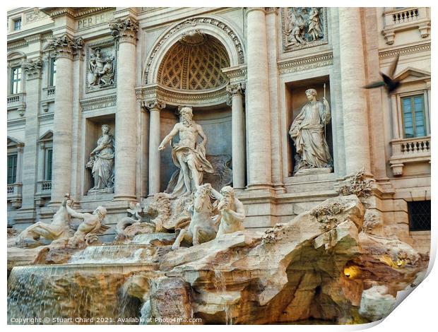 Trevi Fountain in Rome Print by Stuart Chard
