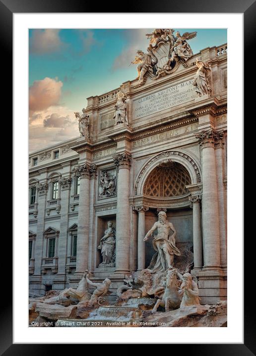 Trevi Fountain in Rome Framed Mounted Print by Travel and Pixels 