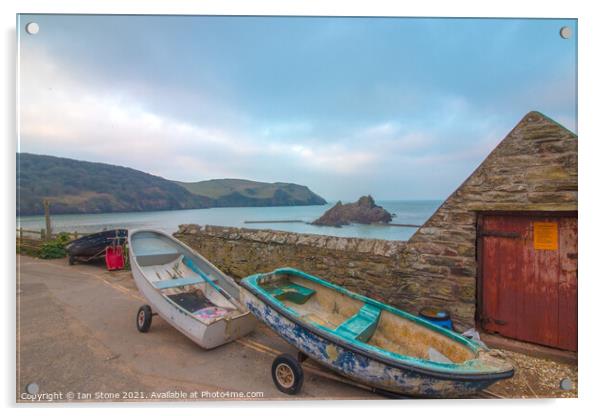 Hope Cove fisherman’s store  Acrylic by Ian Stone