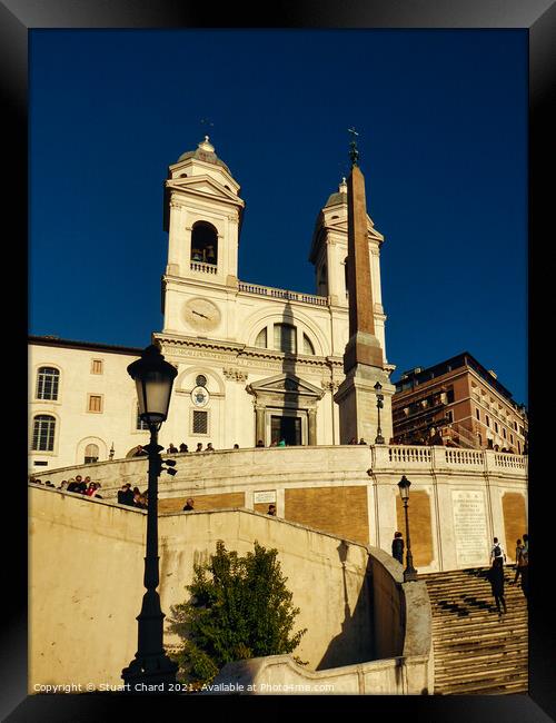 The Spanish Steps & church of Trinita dei Monti Ro Framed Print by Travel and Pixels 