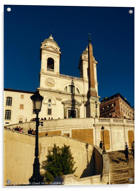 The Spanish Steps & church of Trinita dei Monti Ro Acrylic by Travel and Pixels 