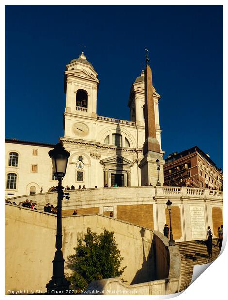 The Spanish Steps & church of Trinita dei Monti Ro Print by Travel and Pixels 