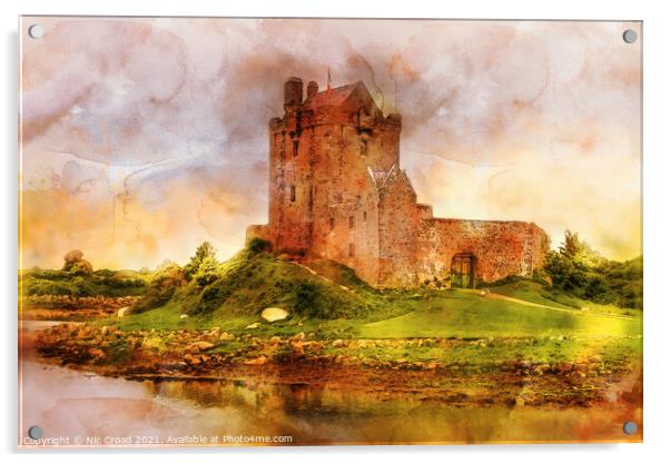 Dungarie Castle, County Galway, Ireland Acrylic by Nic Croad