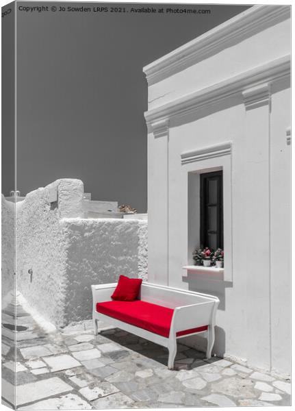 The Red Sofa Canvas Print by Jo Sowden